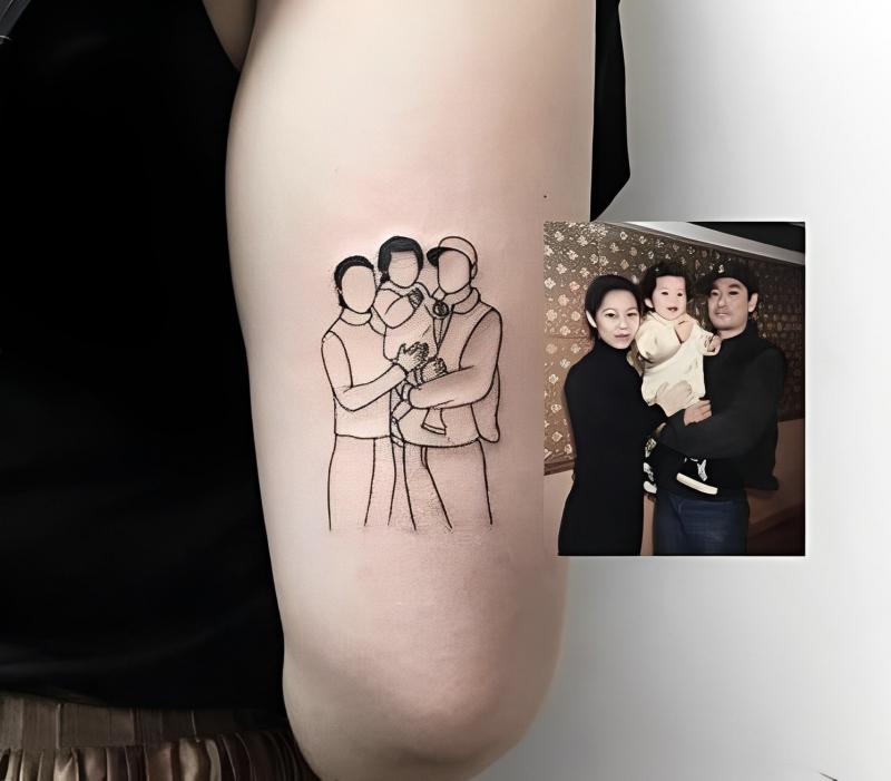Xăm ảnh gia đình tại 102 Tattoo Studio