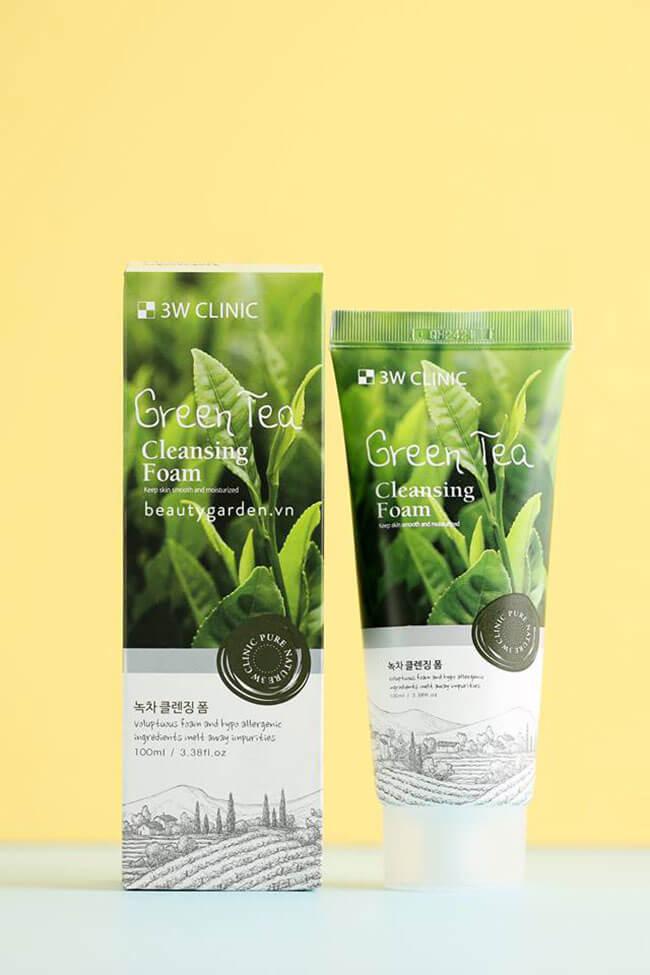 Sữa rửa mặt trà xanh 3W Clinic Green Tea Foam Cleansing Hàn Quốc
