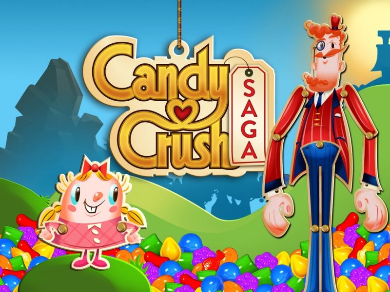 Giao diện mở đầu của Candy Crush Saga