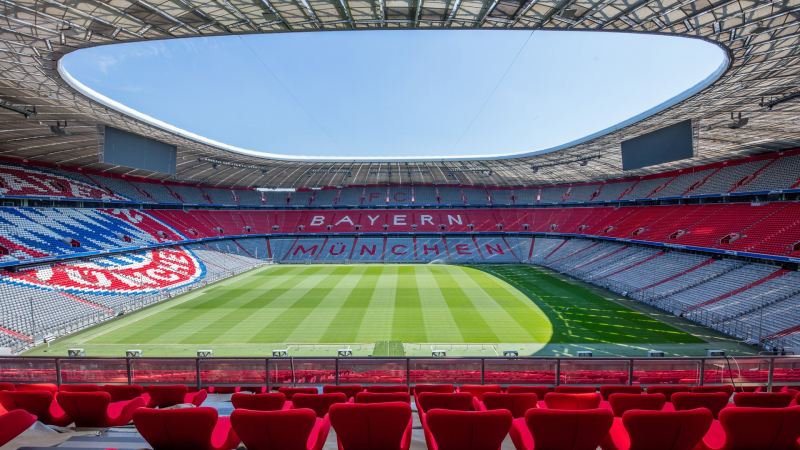 Một góc khán đài của sân Allianz Arena