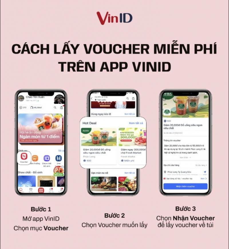 3 bước lấy voucher miễn phí trên app VinID