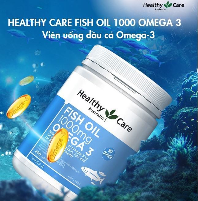 Dầu cá Fish Oil 1000mg Omega 3 Healthy Care Extaste 400