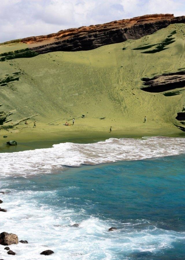 Bãi biển cát xanh Papakolea, Hawaii