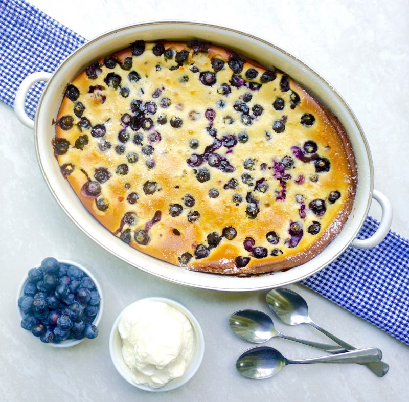 Bánh mì pudding việt quất (Blueberry Clafoutis)