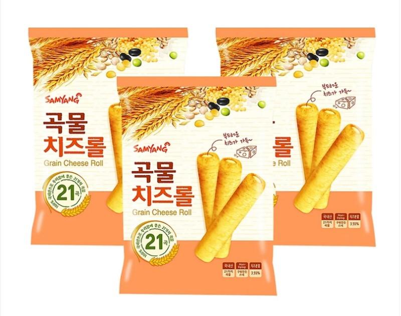 Lốc 3 bánh xốp ngũ cốc nhân phô mai Samyang (80g/ gói)