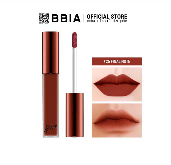 #25 – Final Note (màu đỏ nâu đất) - màu bán chạy nhất trong dòng Bbia Last Velvet Lip Tint Version 5