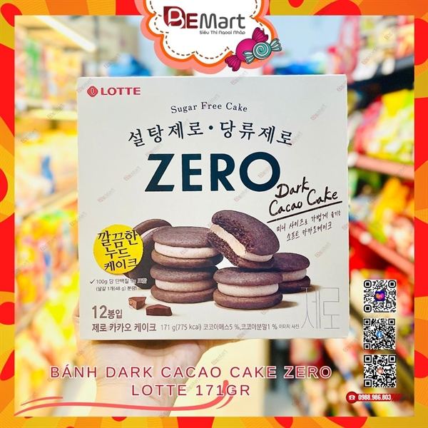 Bánh Dark Cacao Cake Zero Lotte