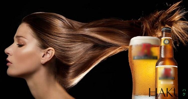 Bia có tác dụng nuôi dưỡng nang tóc và phục hồi độ chắc khỏe của tóc, từ đó làm giảm số lượng tóc rụng, giúp tóc mềm mượt và óng ả.