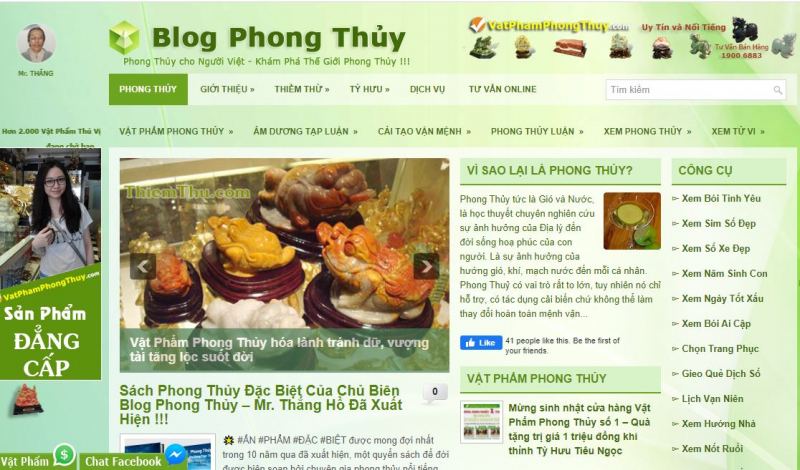 Hình ảnh trên website của Blog Phong Thủy