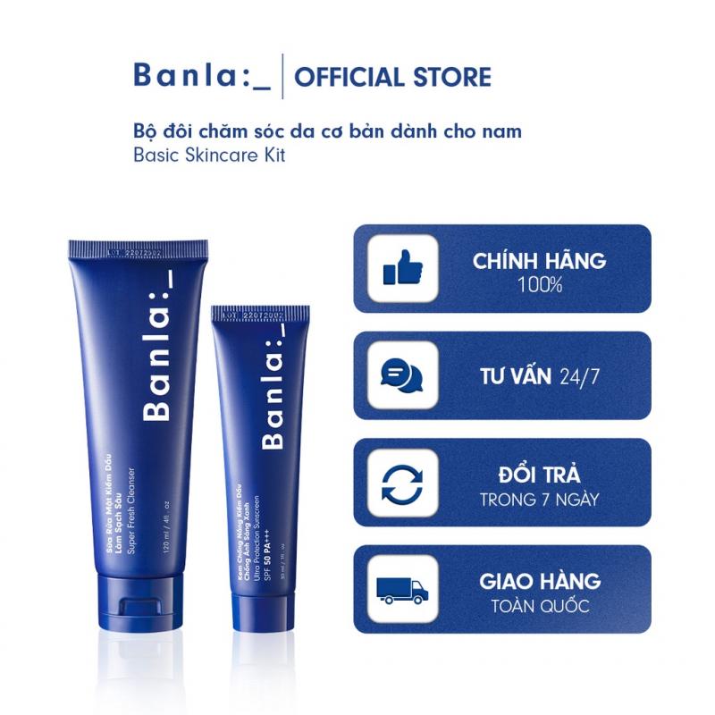 Bộ đôi chăm sóc da cơ bản dành cho nam Banla Basic Skincare Kit