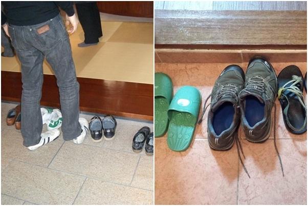 Bỏ giày dép khi vào nhà