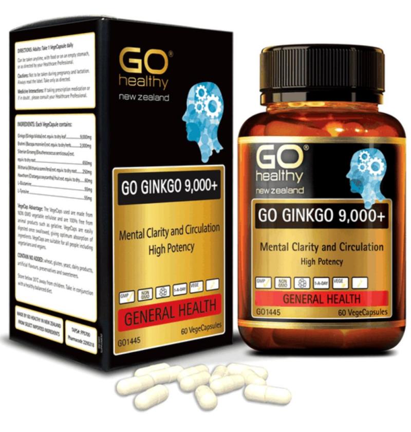 Bổ não Go Healthy Ginkgo 9000+ hoạt huyết dưỡng não tăng cường tuần hoàn não cải thiện trí nhớ tăng khả năng tập trung