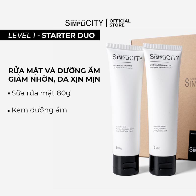 Bộ sản phẩm chăm sóc da làm sạch & bảo vệ toàn diện cho nam Men Stay Simplicity Starter Duo