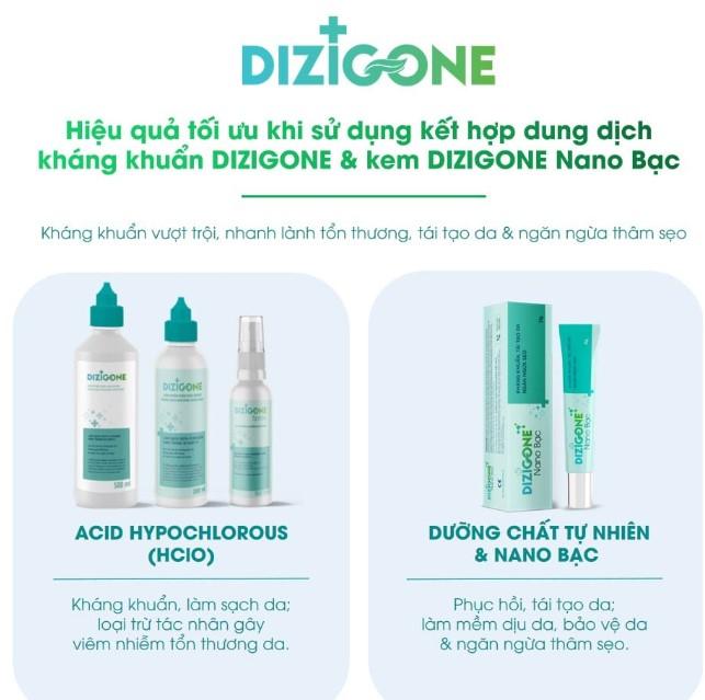 Bộ sản phẩm Dizigone xử lý nấm da, hắc lào