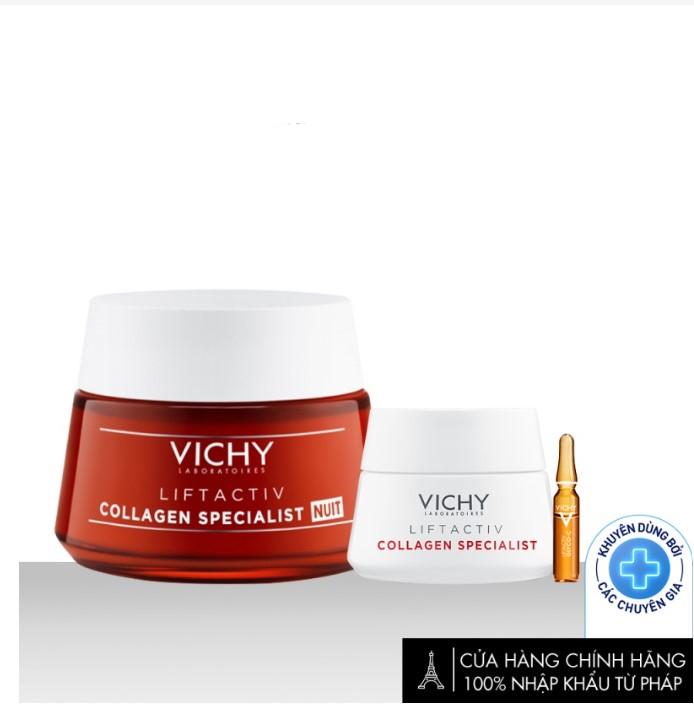 Bộ sản phẩm làm sáng da, mờ thâm nám và dưỡng da, ngừa lão hoá Vichy Liftactiv Collagen Specialist