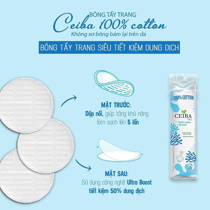 Bông tẩy trang Ceiba 100% Cotton
