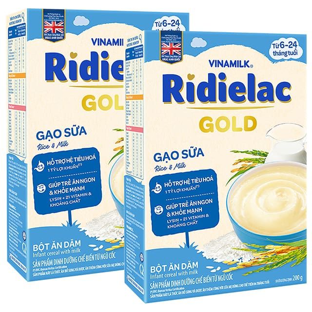 Bột ăn dặm Ridielac Gold vị gạo sữa