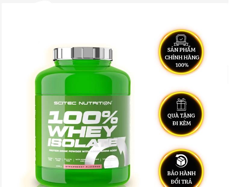 Bột dinh dưỡng thể hình Scitec Whey Protein 100% Isolate