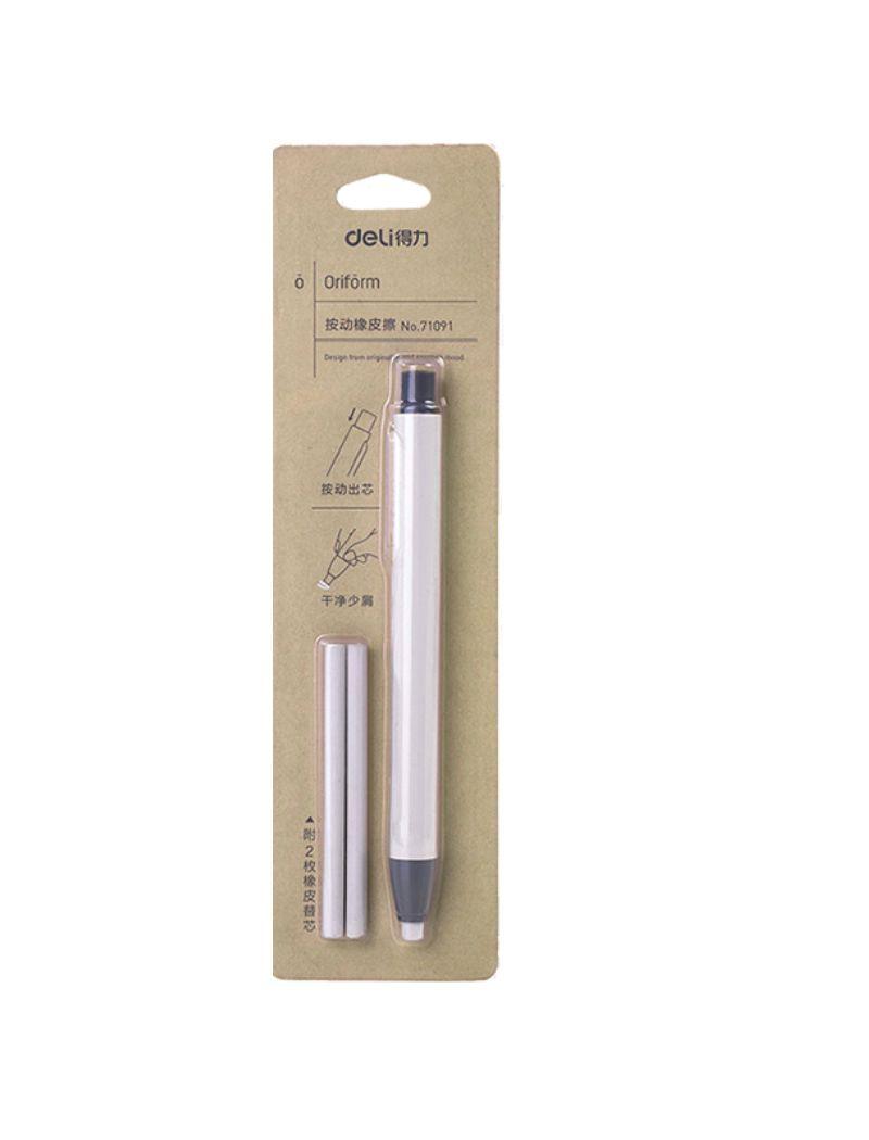 Thiết kế đơn giản của bút gôm DELI không chỉ tập trung vào tính năng làm sạch mà còn mang tính bảo vệ môi trường