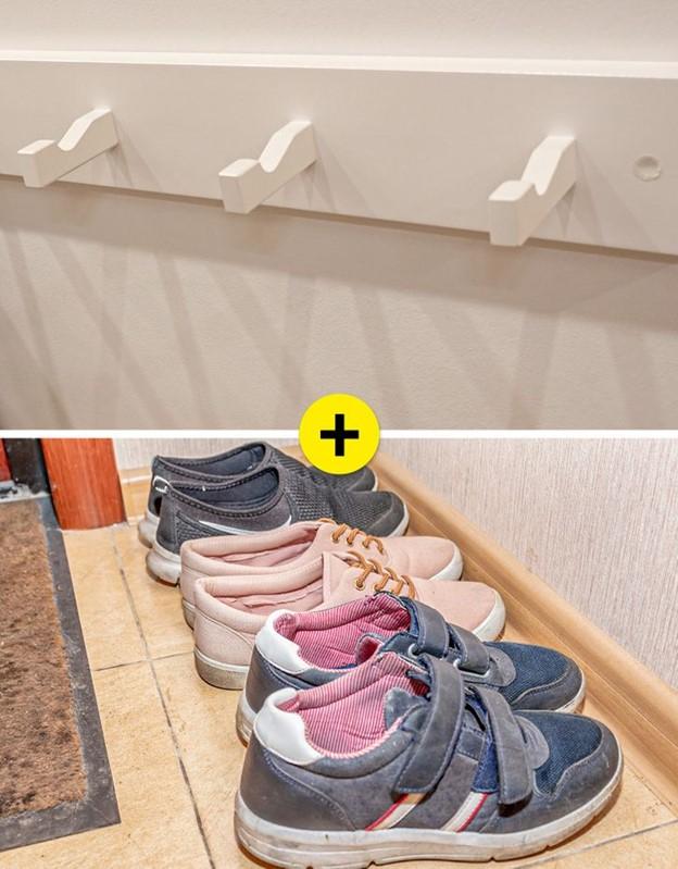 Các móc để giày sẽ tiết kiệm không gian nhà bạn