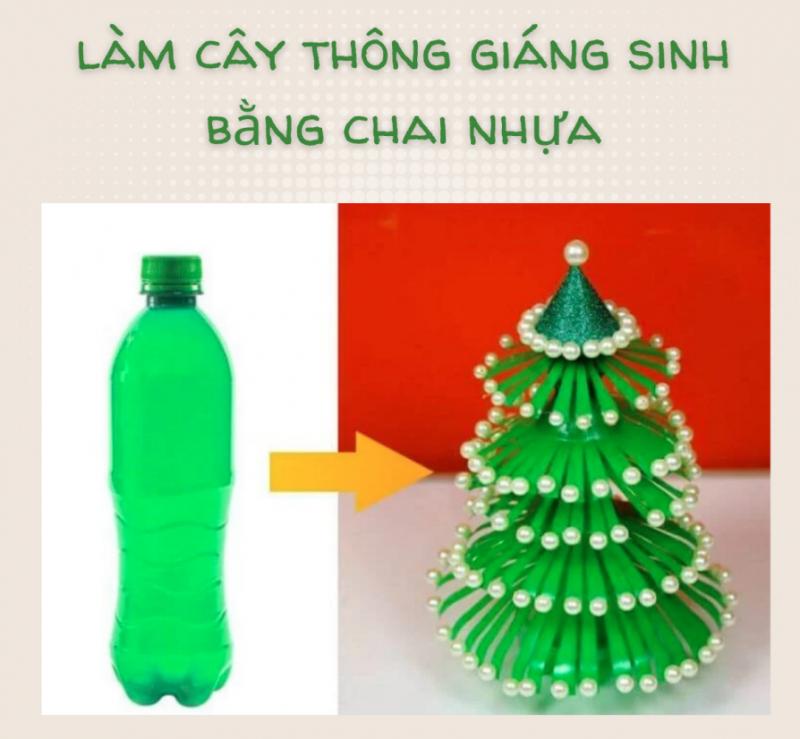Cách làm cây thông Noel bằng chai nhựa