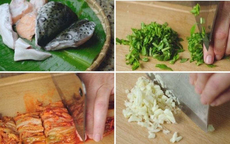 Cách nấu lẩu kim chi cá hồi