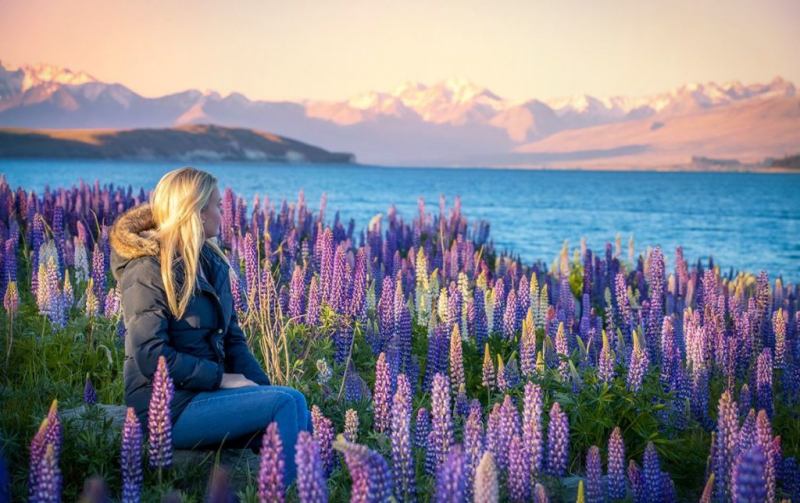 Cánh đồng hoa lupin, Mackenzie (New Zealand)