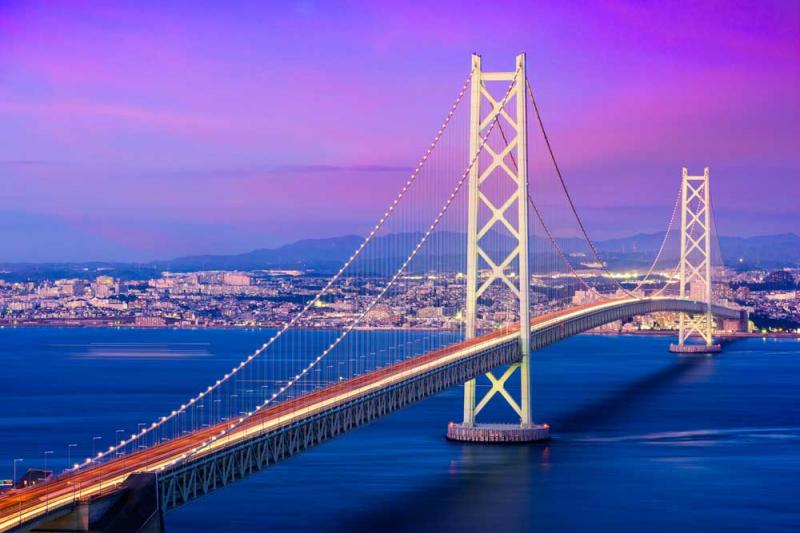 Cầu treo Akashi Kaikyo dài nhất Nhật Bản