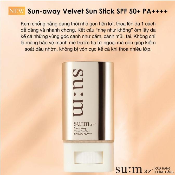 Chống nắng dưỡng trắng cải thiện nếp nhăn Su:m37 Sun-away Velvet Sun Stick SPF50+/PA++++