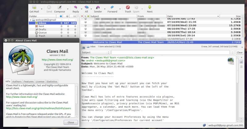 Ứng dụng quản lý email Claws Mail