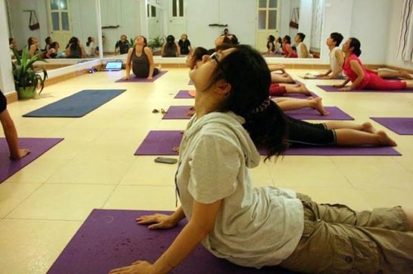 Phòng tập của CLB Yoga Unesco Hà Nội