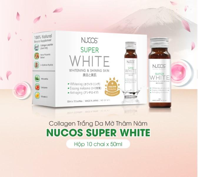 Collagen trắng da mờ thâm nám Nucos Super White