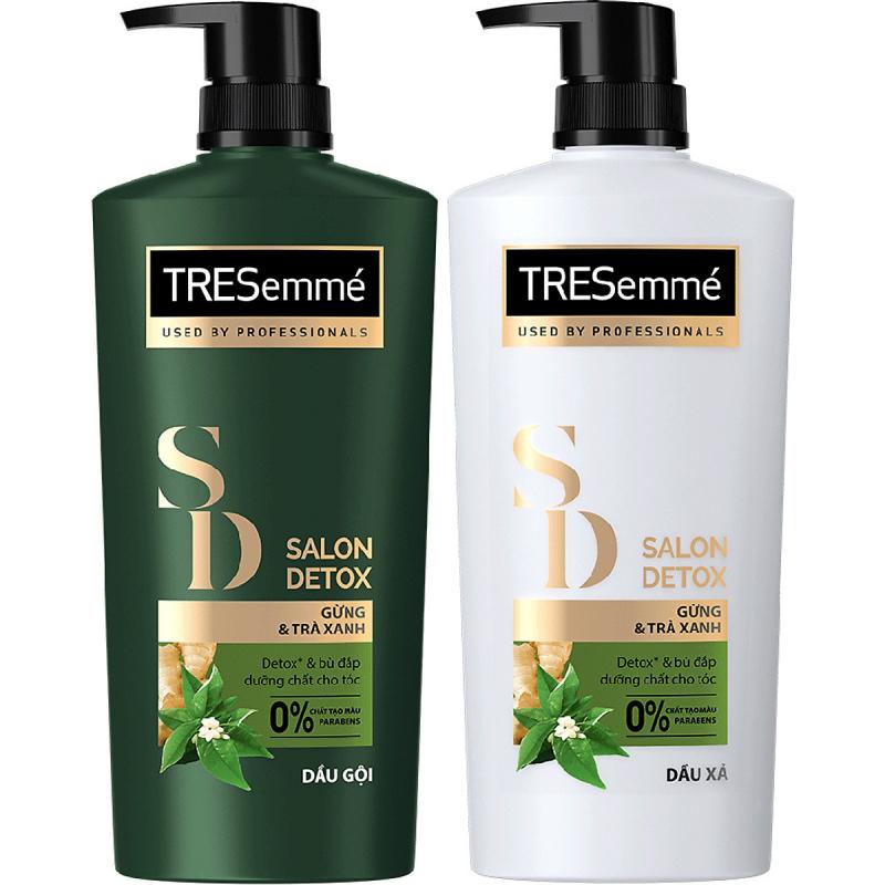 Combo gội và xả TREsemmé Salon Detox gừng và trà xanh detox tóc chắc khỏe