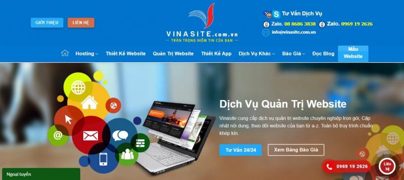 Vinasite - đơn vị cung cấp dịch vụ quản trị webiste chuyên nghiệp và uy tín