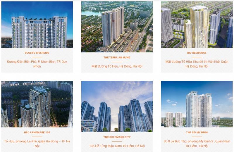 Một số dự án chung cư tại Hà Nội do Hải Phát Land kinh doanh và phân phối