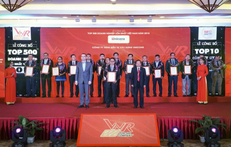 Unicons lot top 3 công ty tư nhân ngành xây dựng lớn nhất Việt Nam năm 2018