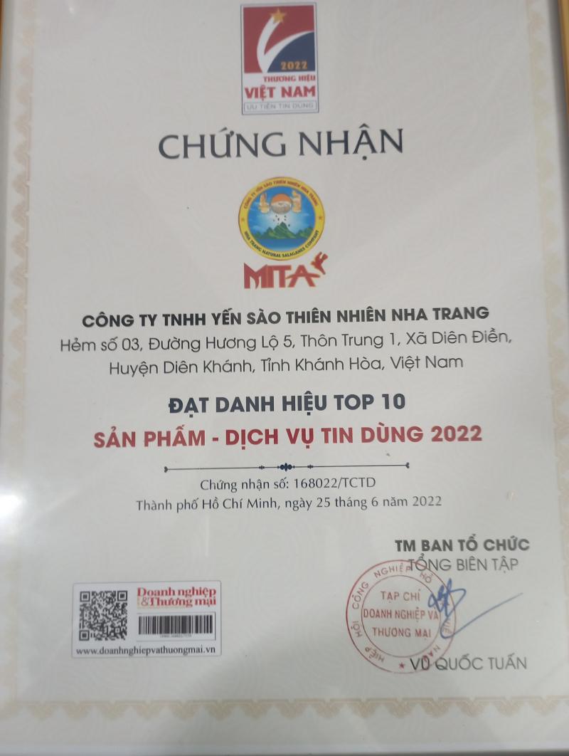 Công ty Yến Sào Thiên Nhiên Nha Trang