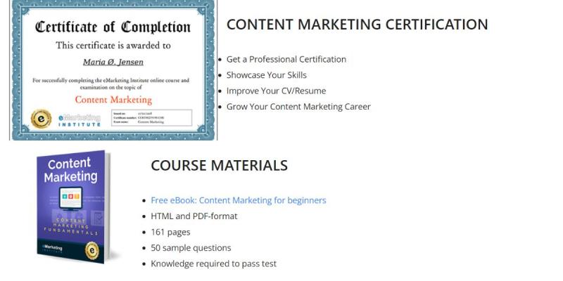 Content Marketing course & certification