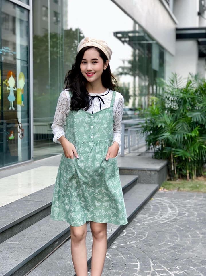 Váy bầu hoa nhí cổ pha ren - V121 - Đầm bầu | ThờiTrangNữ.vn