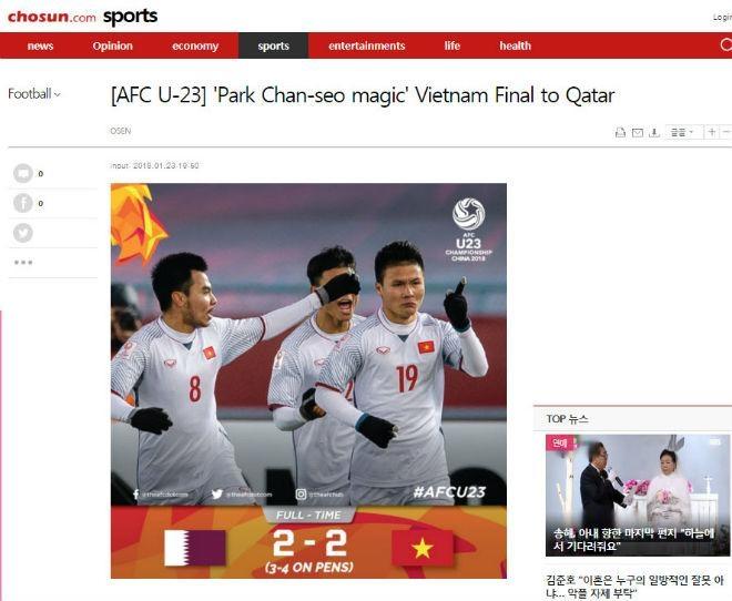 Báo Hàn hết lời ca ngợi HLV và cầu thủ U-23 Việt Nam