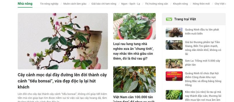 Thông tin về nông nghiệp Dân Việt chia sẻ