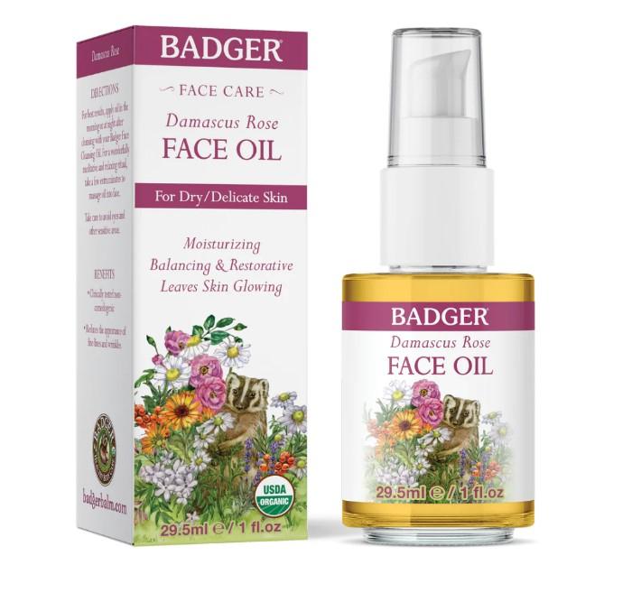 Dầu dưỡng da hữu cơ hoa hồng Badger Rose Organic Face Oil Serum