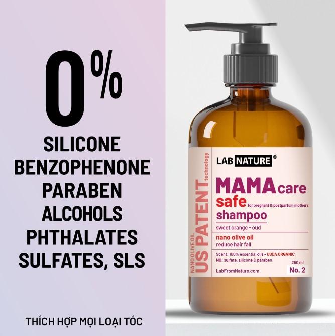 Dầu gội ngăn rụng tóc dành cho mẹ bầu và sau sinh Lab Nature Mama Care Safe Shampoo