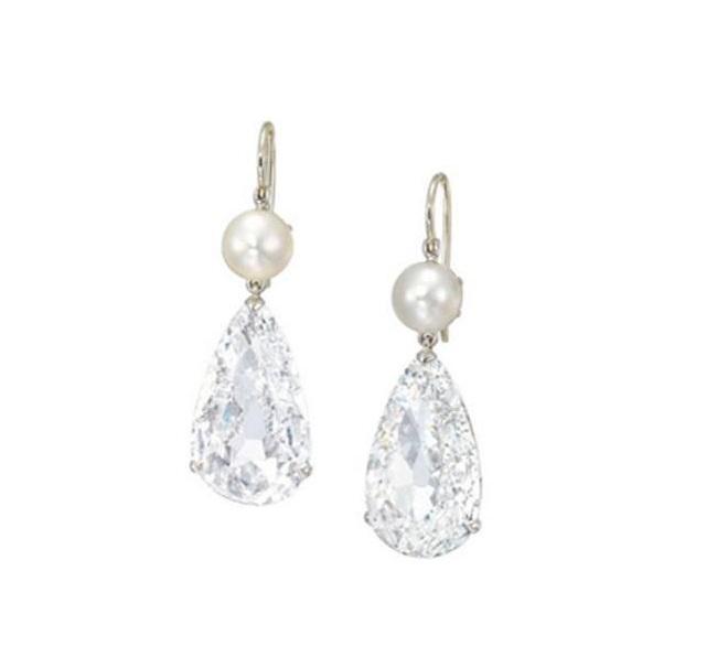 Diamond and Pearl Danglers Earrings