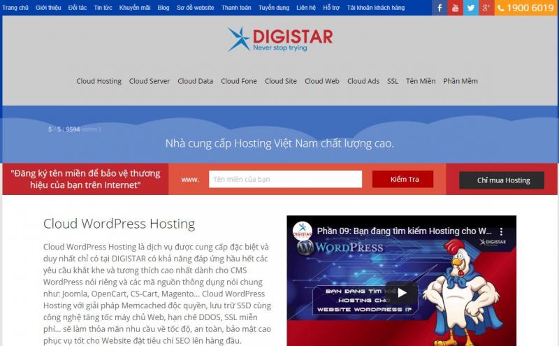 Giao diện website Digistar.vn