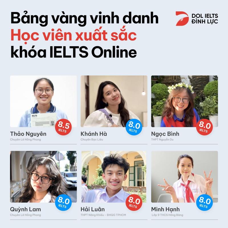Học viên xuất sắc khoá IELTS Online tại Trung Tâm IELTS Đình Lực - DOL English
