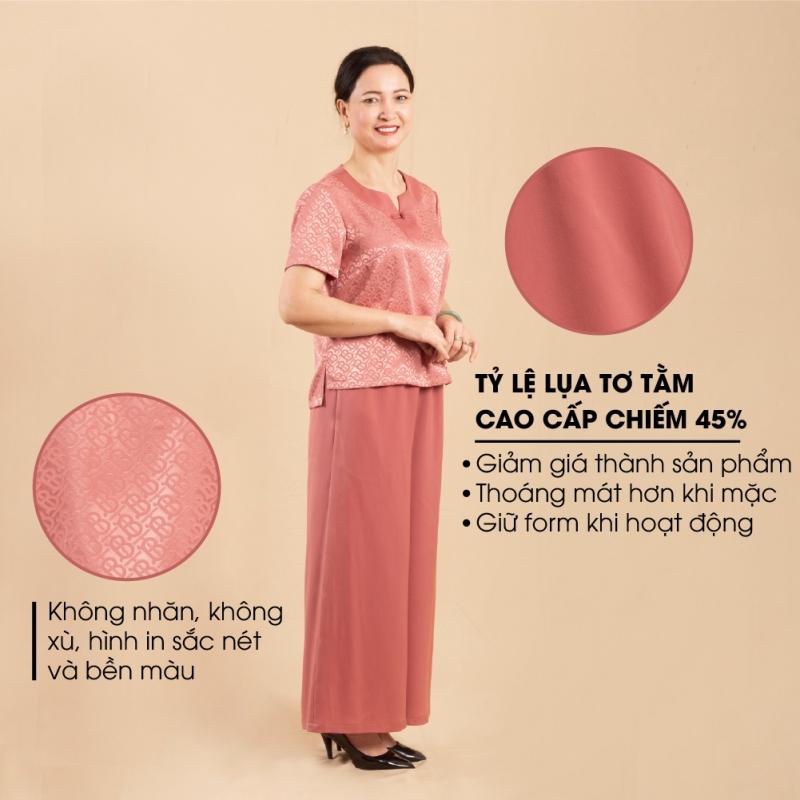 Đồ bộ trung niên nữ lụa Việt mặc nhà cao cấp ANCHI B07