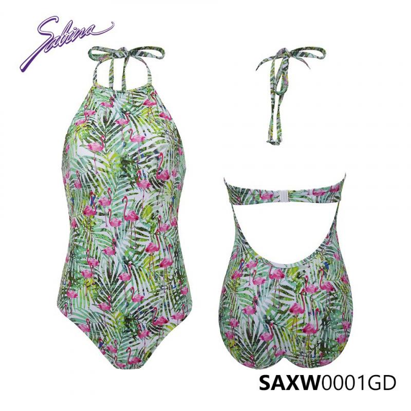 Đồ bơi Bikini cao cấp hoa văn xanh Swimwear By Sabina SAXW0001GD