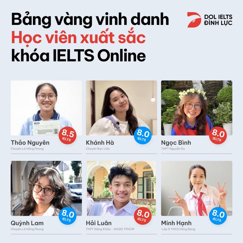 Học viên xuất sắc khóa học  IELTS Online tại Trung Tâm IELTS Đình Lực - DOL English