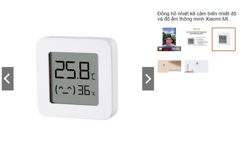 Đồng hồ nhiệt kế cảm biến nhiệt độ và độ ẩm thông minh Xiaomi MI Temperature and Humidity Monitor 2